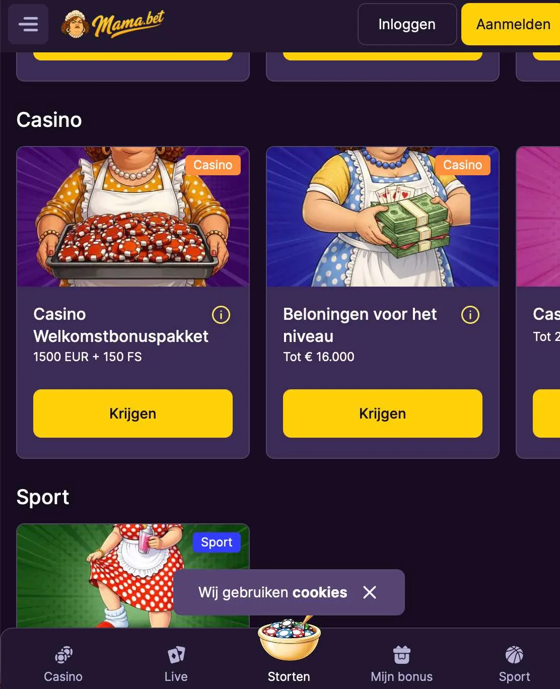 Mamabet casino bonus
